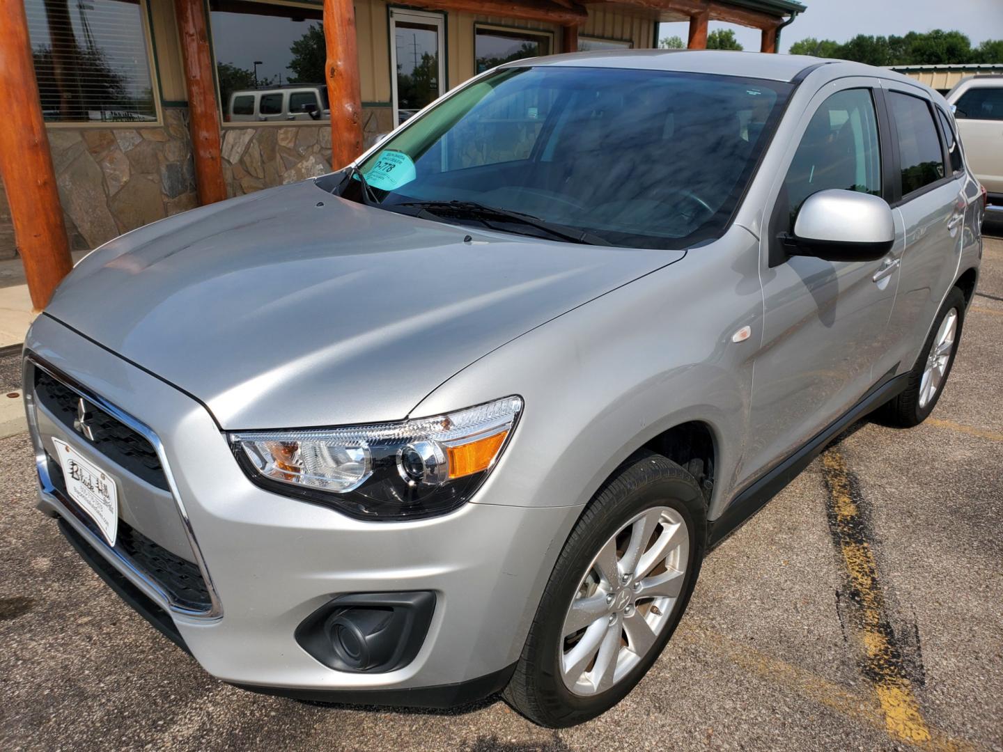 2015 Silver Mitsubishi Outlander Sport ES (4A4AR3AU4FE) with an 2.0l 4 Cyl engine, 6-Speed CVT w/ Overdrive transmission, located at 1600 E Hwy 44, Rapid City, SD, 57703, (605) 716-7878, 44.070232, -103.171410 - Photo#2