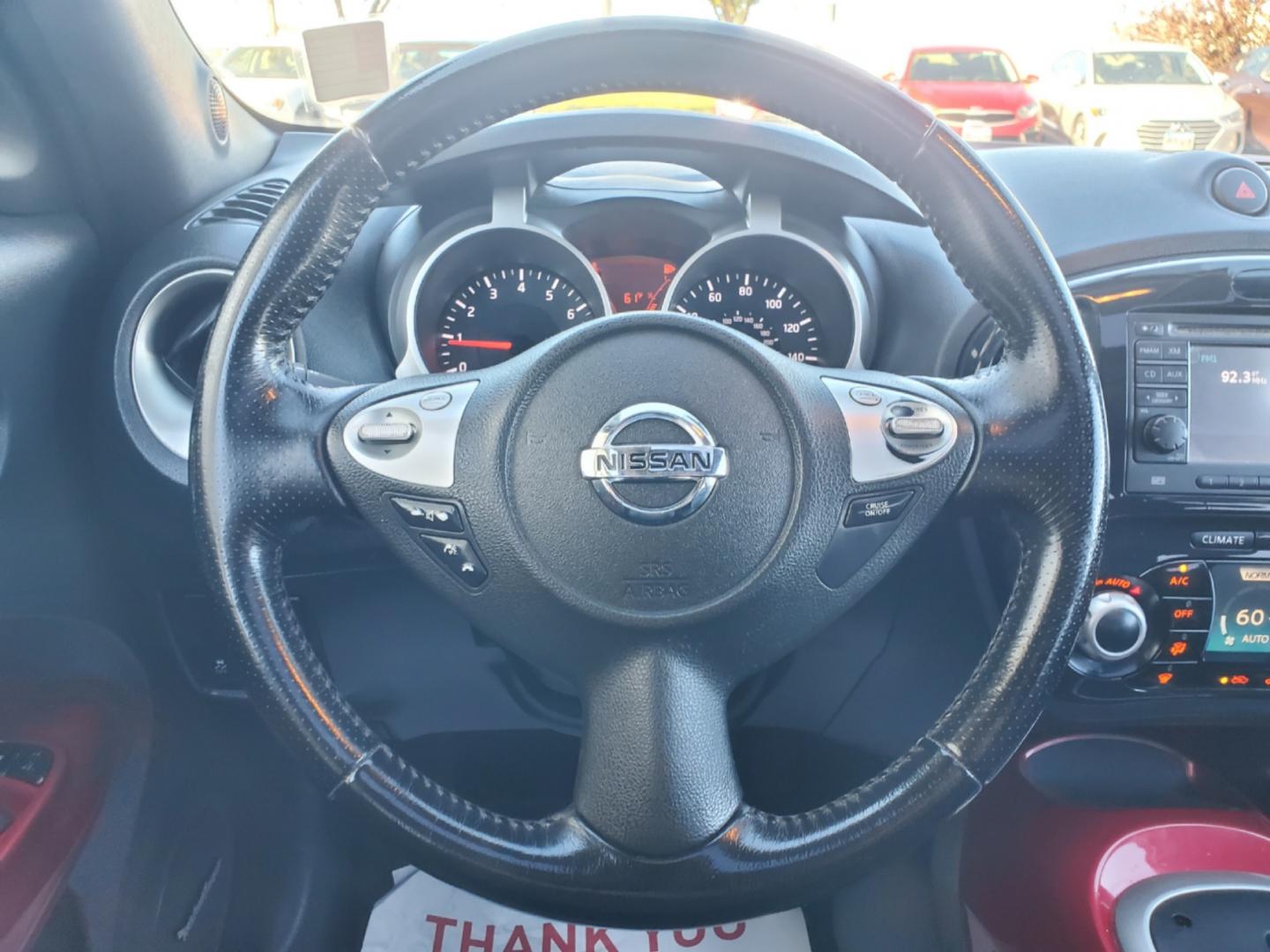 2013 Maroon Nissan Juke SL (JN8AF5MV1DT) with an 1.6L 4 Cyl Turbocharged engine, 1-Speed CVT transmission, located at 1600 E Hwy 44, Rapid City, SD, 57703, (605) 716-7878, 44.070232, -103.171410 - Photo#15