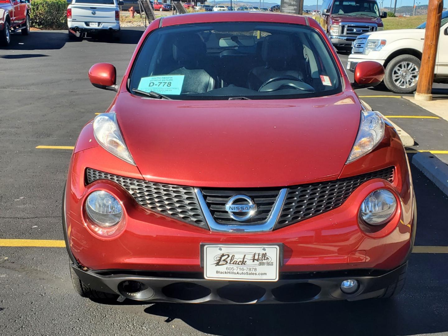 2013 Maroon Nissan Juke SL (JN8AF5MV1DT) with an 1.6L 4 Cyl Turbocharged engine, 1-Speed CVT transmission, located at 1600 E Hwy 44, Rapid City, SD, 57703, (605) 716-7878, 44.070232, -103.171410 - Photo#1