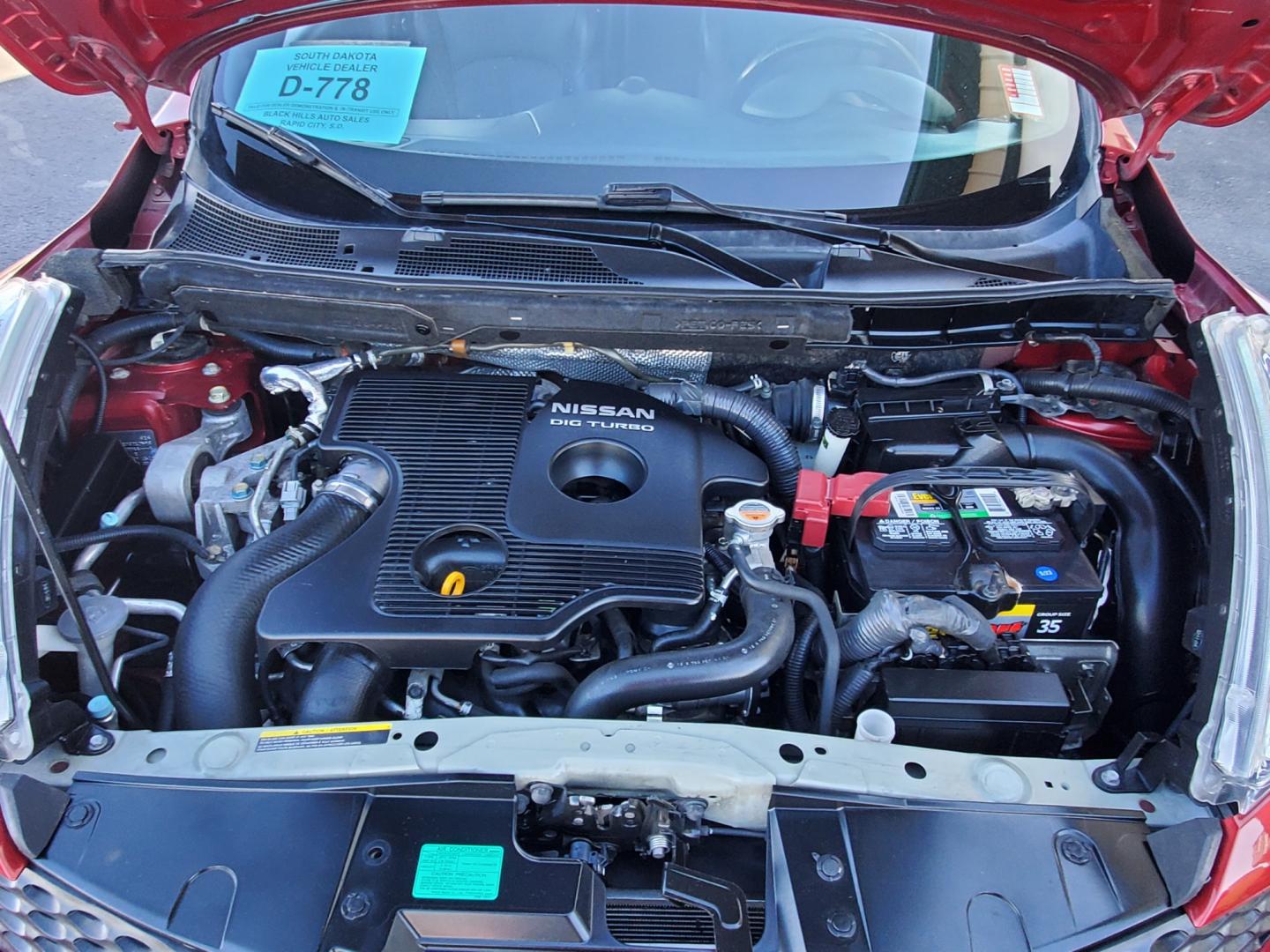 2013 Maroon Nissan Juke SL (JN8AF5MV1DT) with an 1.6L 4 Cyl Turbocharged engine, 1-Speed CVT transmission, located at 1600 E Hwy 44, Rapid City, SD, 57703, (605) 716-7878, 44.070232, -103.171410 - Photo#29