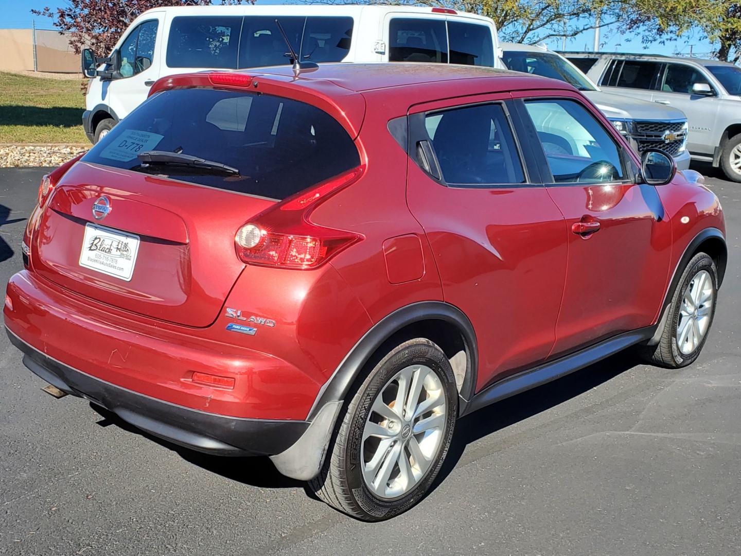 2013 Maroon Nissan Juke SL (JN8AF5MV1DT) with an 1.6L 4 Cyl Turbocharged engine, 1-Speed CVT transmission, located at 1600 E Hwy 44, Rapid City, SD, 57703, (605) 716-7878, 44.070232, -103.171410 - Photo#7