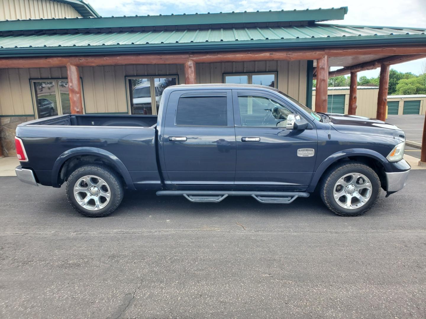 2014 Gray /Brown Ram 1500 Longhorn (1C6RR7WT3ES) with an 5.7L V-8 HEMI MDS VVT engine, 8-Speed Automatic transmission, located at 1600 E Hwy 44, Rapid City, SD, 57703, (605) 716-7878, 44.070232, -103.171410 - Photo#4