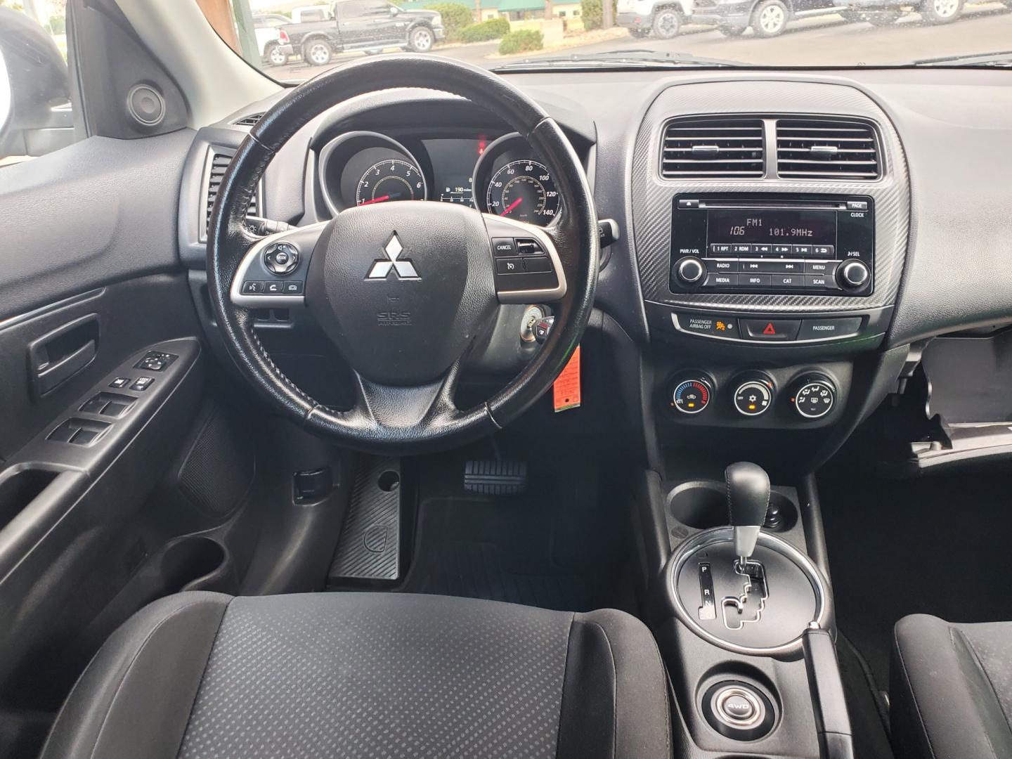 2015 White /Black Mitsubishi Outlander Sport ES (4A4AR3AU0FE) with an 2.4L 4 Cyl engine, 6 speed CVT w/OD transmission, located at 1600 E Hwy 44, Rapid City, SD, 57703, (605) 716-7878, 44.070232, -103.171410 - Photo#10