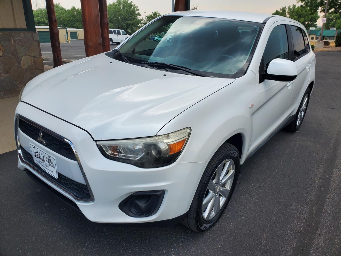 2015 White /Black Mitsubishi Outlander Sport ES (4A4AR3AU0FE) with an 2.4L 4 Cyl engine, 6 speed CVT w/OD transmission, located at 1600 E Hwy 44, Rapid City, SD, 57703, (605) 716-7878, 44.070232, -103.171410 - Photo#2