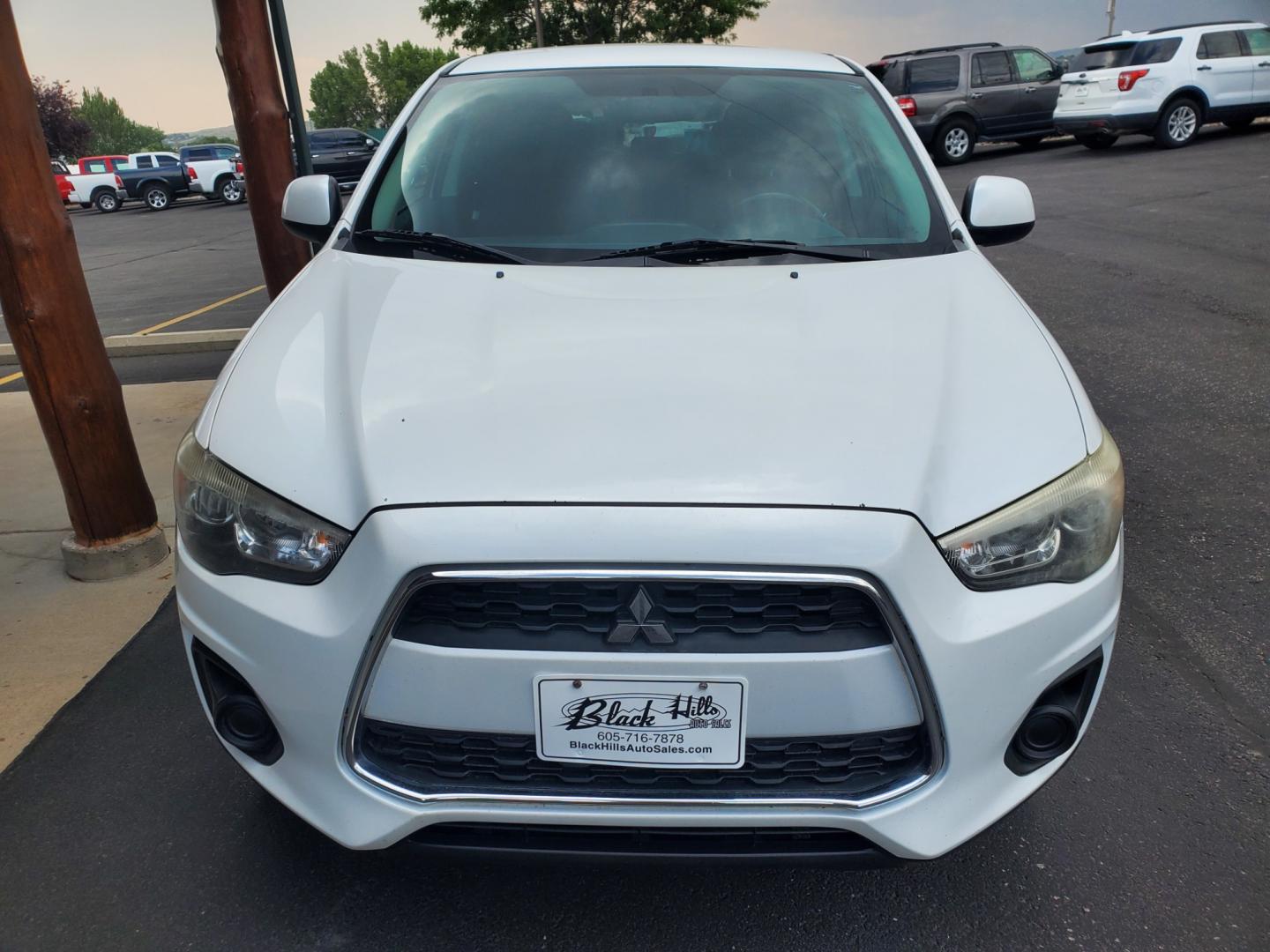 2015 White /Black Mitsubishi Outlander Sport ES (4A4AR3AU0FE) with an 2.4L 4 Cyl engine, 6 speed CVT w/OD transmission, located at 1600 E Hwy 44, Rapid City, SD, 57703, (605) 716-7878, 44.070232, -103.171410 - Photo#1